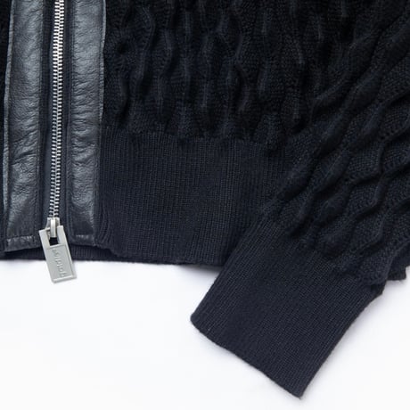 GOLDIE / THORN KNIT ZIP HOODIE / BLACK