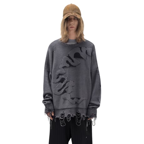 MADFRENZY / CORTEX GRUNGE SWEATER / BLACK