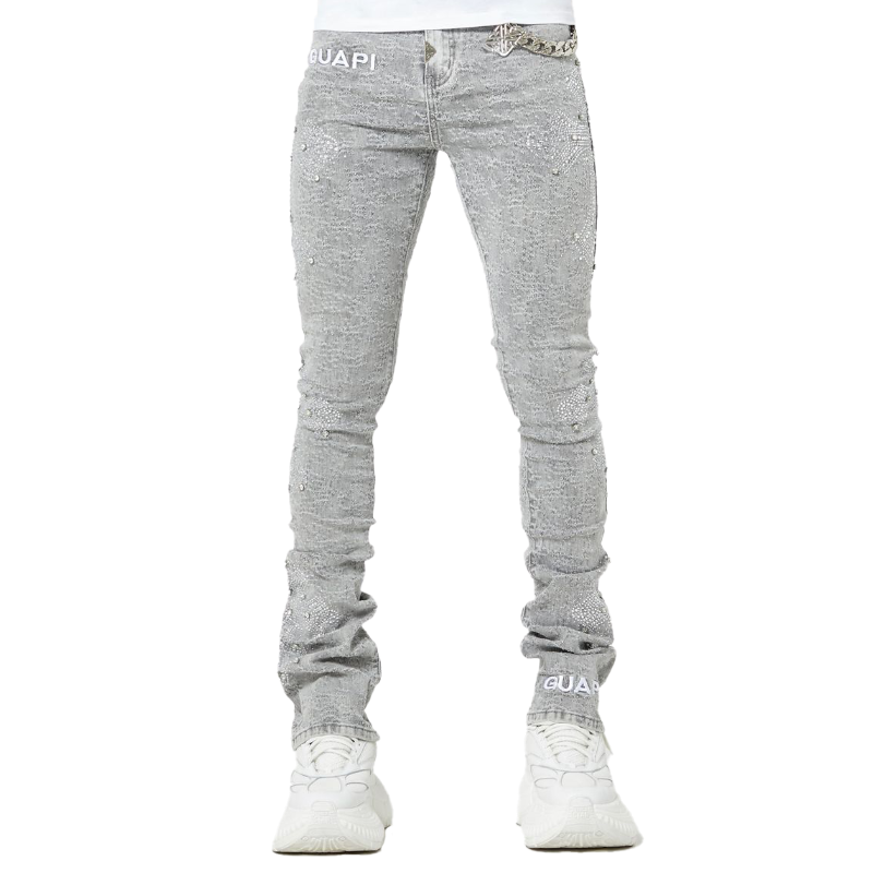 GUAPI / SMOKE GREY DISTRESSED CROSS DENIM | PLUG