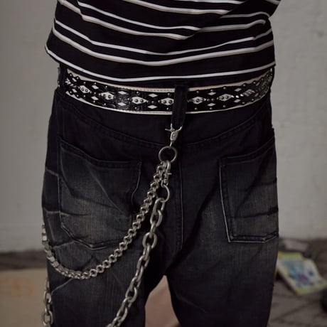DND4des / CROCODILE PARTTEN DOUBLE LAYER LEATHER BELT