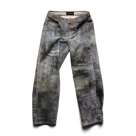 RACER WORLD WIDE / MUD PRINTED DENIM / BLACK