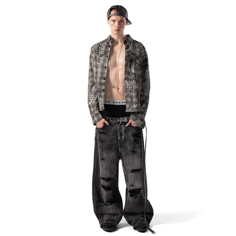 RACER WORLD WIDE / LASER CAMO JEANS / BLACK