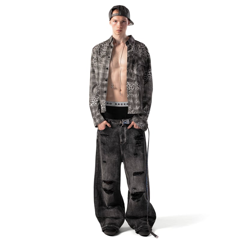 RACER WORLD WIDE / LASER CAMO JEANS / BLACK | PLUG