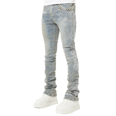 【ラスト1点】GUAPI / VINTAGE BLUE DISTRESSED CROSS DENIM