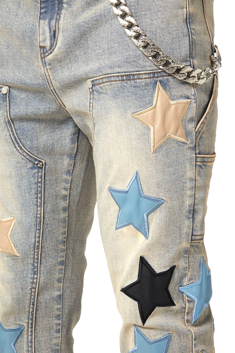 ☆関税/送料込み☆【GUAPI】ヴィンテージ装飾デニム GUAPI / POWDER BLUE VINTAGE STARS DENIM | PLUG