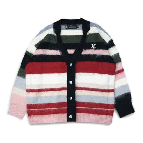A Good Bad Influence / TWISTED COLLAR MULTI BORDER CARDIGAN / RED