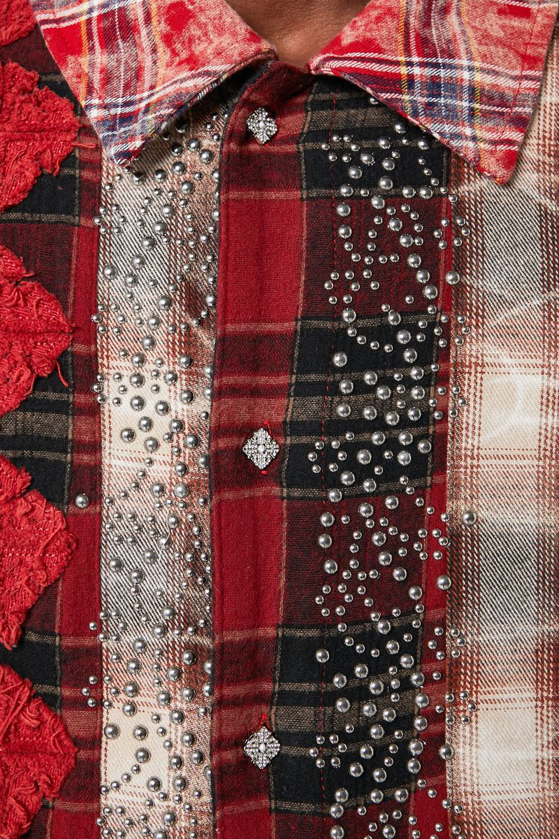ラスト1点】GUAPI / Blood Red Patch Flannel | PLUG