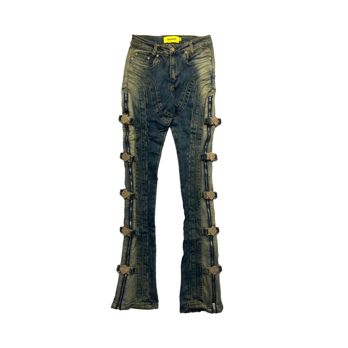 ☆関税/送料込み☆【GUAPI】ヴィンテージ装飾デニム 新作✨】GUAPI KHAKI PREMIUM DENIM
