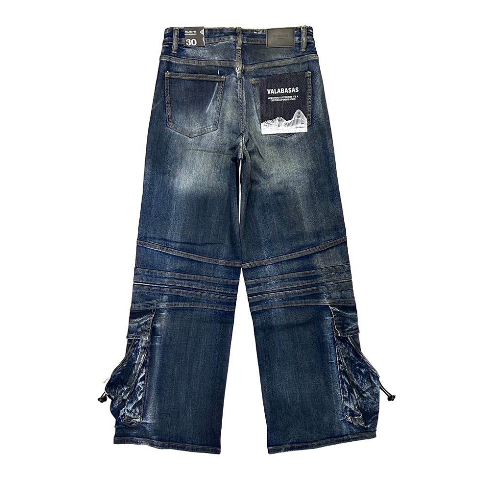 waimea デニム　フレアスキニー　30 guapi valabasas VALABASAS ヴァラバサス フレアデニムパンツ EYEORE STACKED