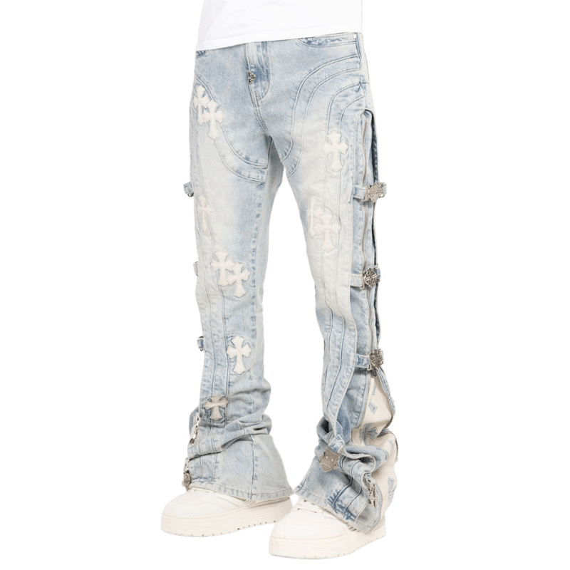 GUAPI / Aqua Blue Cross Buckle Denim | PLUG