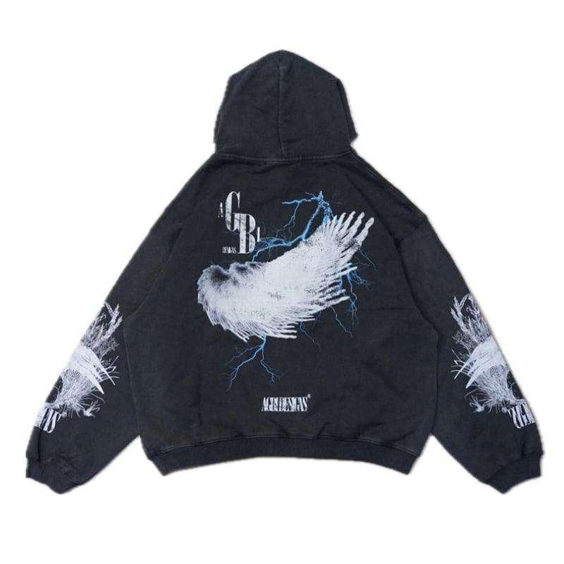 トップス A GOOD BAD INFLUENCE FIRE BIRD HOODIE A Good Bad Influence / THUNDER CROW HOODIE / BL