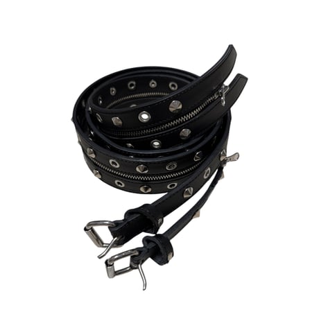 LOIN ARMIS / SPLIT ZIPPER DOUBLE CALF LEATHER BELT