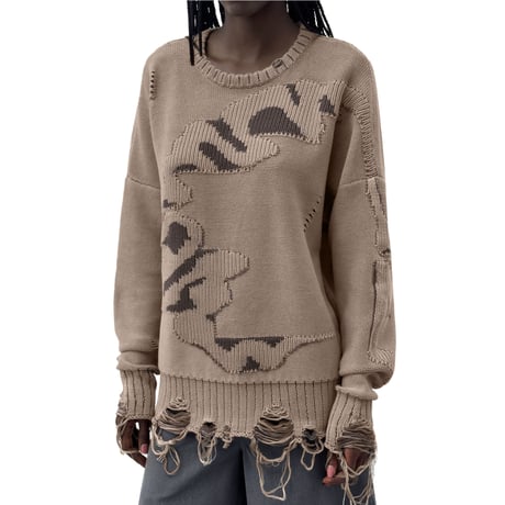 MADFRENZY / CORTEX GRUNGE SWEATER / SAND