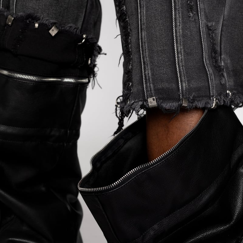 GUAPI オブシディアンワックスドコンバー タブルブラックデニム GUAPI グアピ ジーンズ OBSIDIAN BLACK WAXED SPIKES DENIM