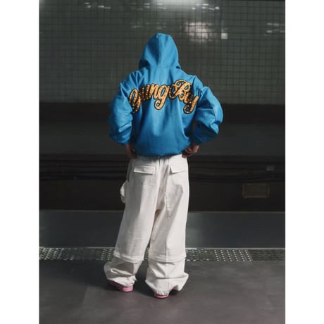 HOUSE NEVER DIES / YOUNGBOY HOODED LEATHER JACKET / BLUE