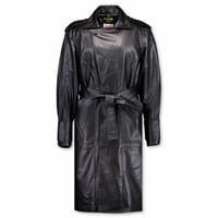 FULL OF SSUN / CURVED LEATHER TRENCH COAT
