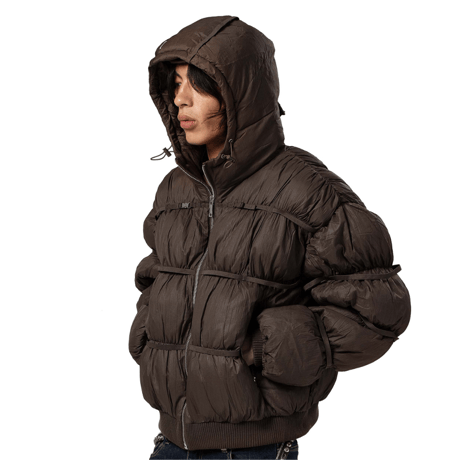 RACER WORLD WIDE / PUFFER JACKET X / BROWN