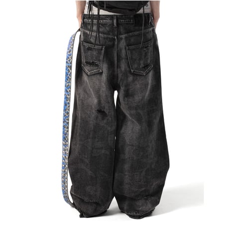 RACER WORLD WIDE / LASER CAMO JEANS / BLACK