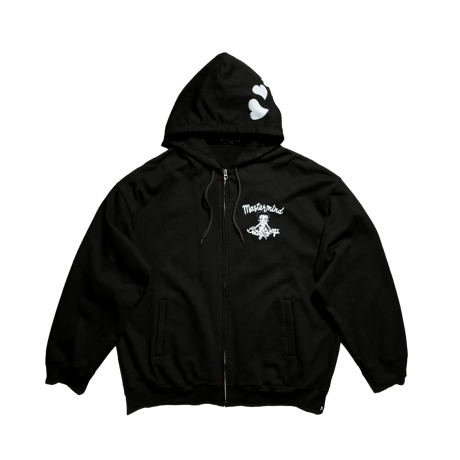 MASTERMIND×BETTY BOOP / ZIP HOODIE / BLK×WHITE