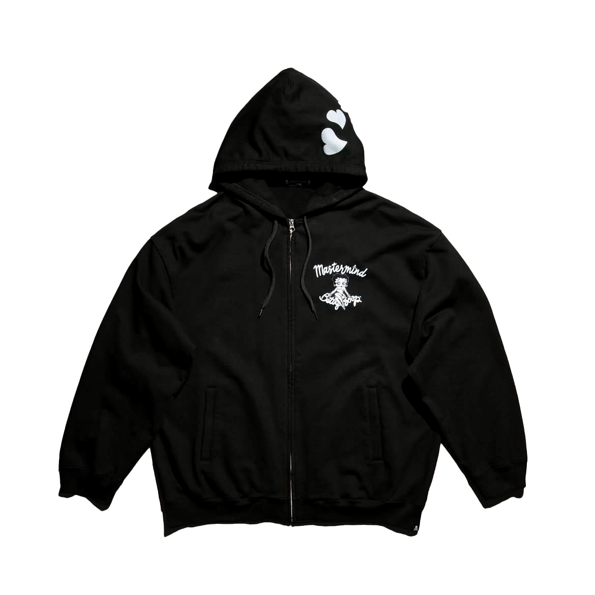MASTERMIND×BETTY BOOP / ZIP HOODIE / BLK×WHITE