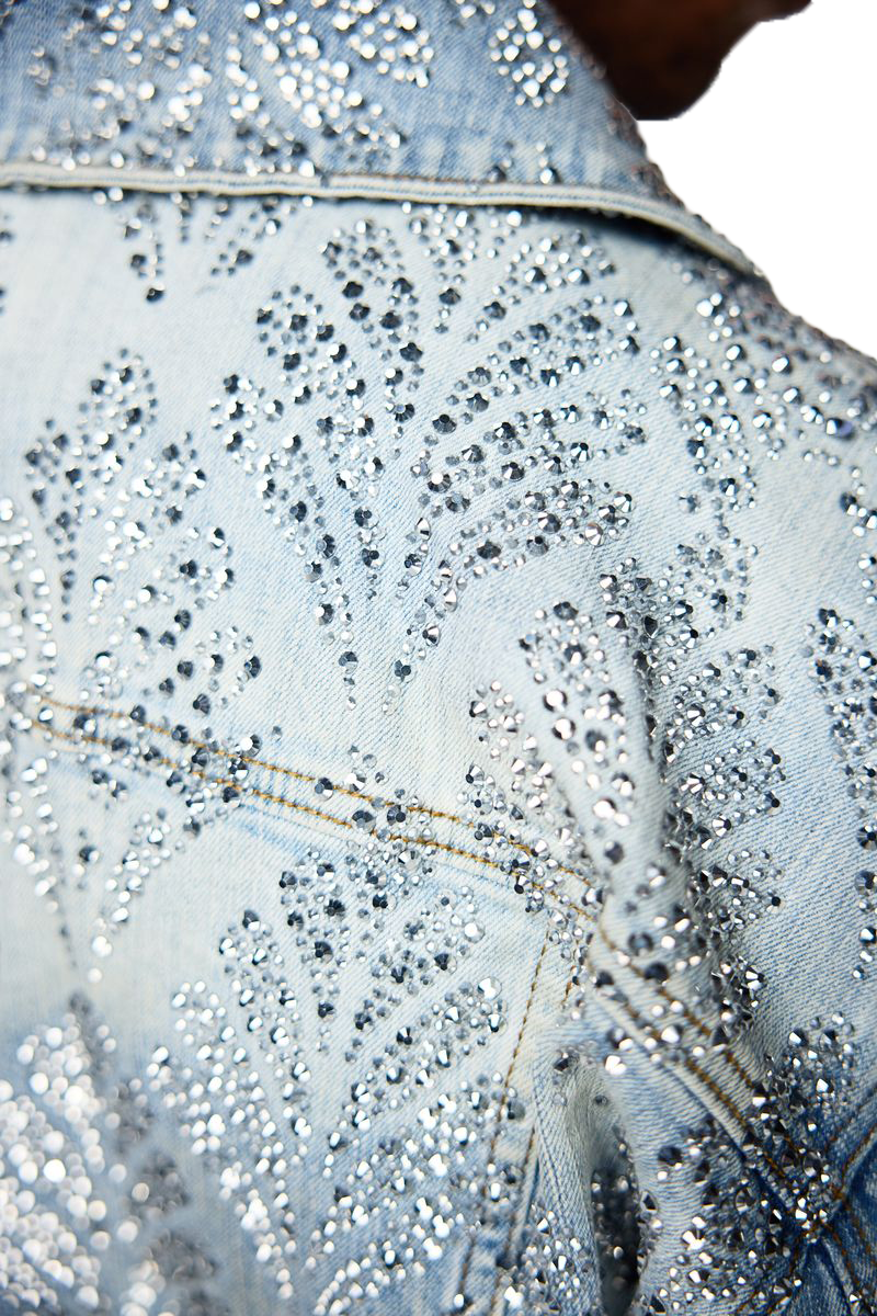 GUAPI Aqua Blue EMBELLISHED V2 デニム ジャケット Shop Guapi Embellished Denim Jacket EMB-DNM-JKT-AQUA blue