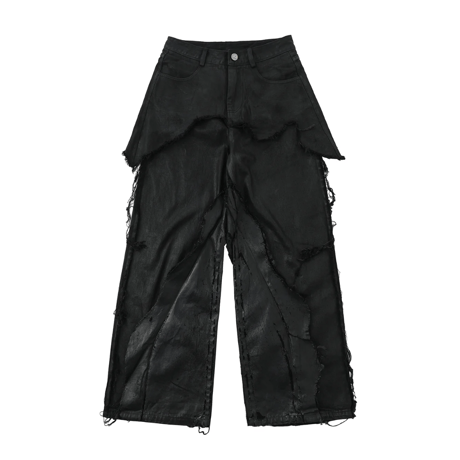 SERONINE LAB / BLACKFILM WAX-CRACK DENIM PANTS