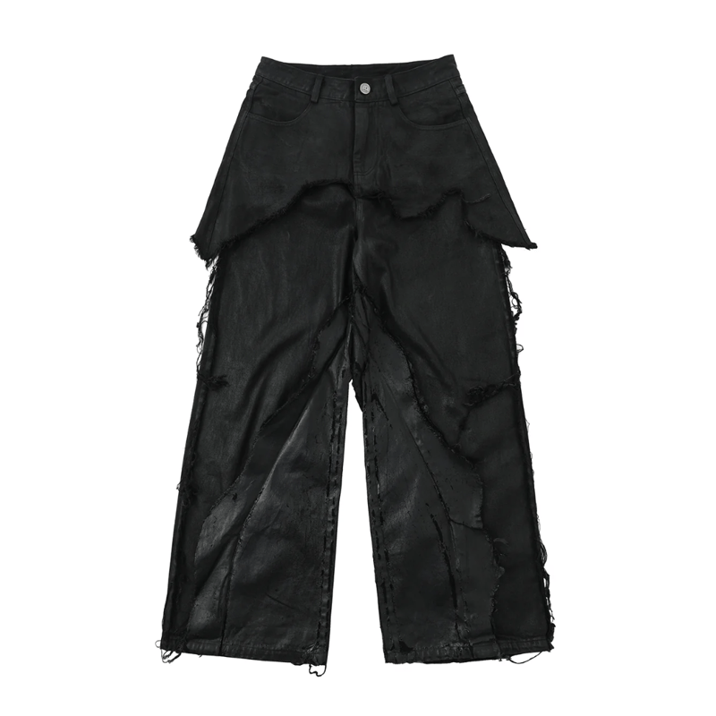SERONINE LAB / BLACKFILM WAX-CRACK DENIM PANTS