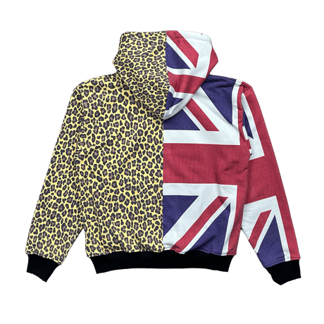 2001 Odysey / UK LEOPARD RECONSTRUCTED ZIP HOODIE