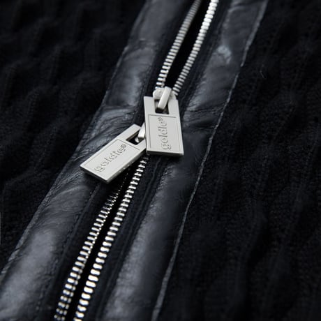 GOLDIE / THORN KNIT ZIP HOODIE / BLACK
