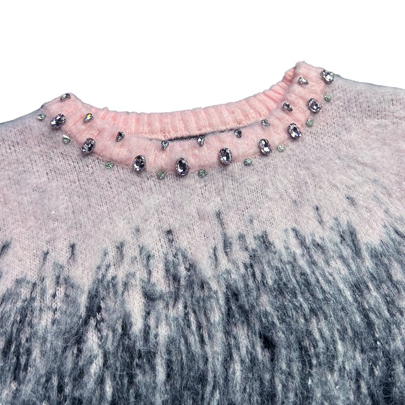 VALABASAS / ARRANGED MOHAIR SWATER / BLACK PINK