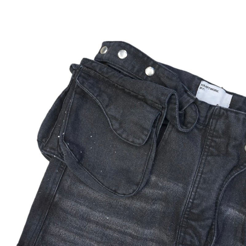 KRAFT WORK × PLUG / FLARED CARGO PANTS / BLACK KRAFT WORK × PLUG / FLARED CARGO PANTS / BLACK