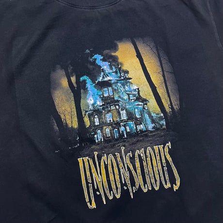 【ラスト1点】unconscious / BURNING HOUSE T-SHIRT / FADED NIGHT BLACK
