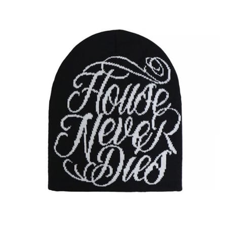 HOUSE NEVER DIES / HND LONG BEANIE / BLACK