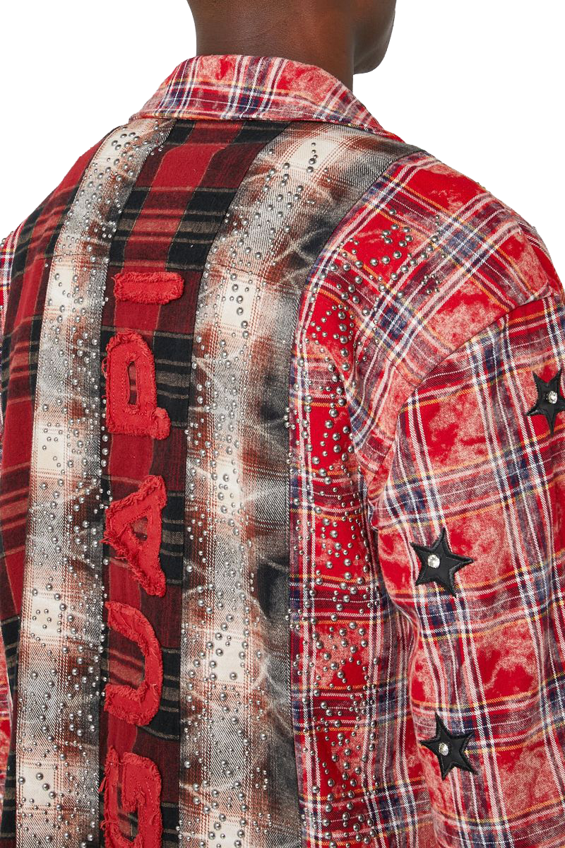 iceking着用 完売品 GUAPI FLANNEL フランネルシャツ ラスト1点】GUAPI / Blood Red Patch Flannel | PLUG