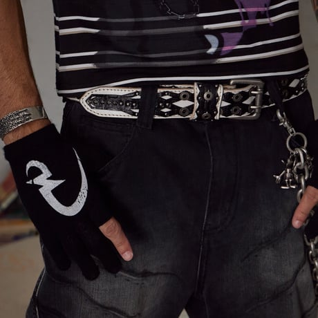 DND4des / CROCODILE PARTTEN DOUBLE LAYER LEATHER BELT