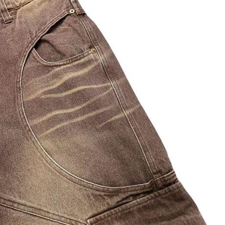 FULL OF SSUN / CIRCLE DENIM CARGO PANTS / BROWN