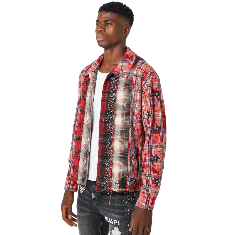 ラスト1点】GUAPI / Blood Red Patch Flannel | PLUG