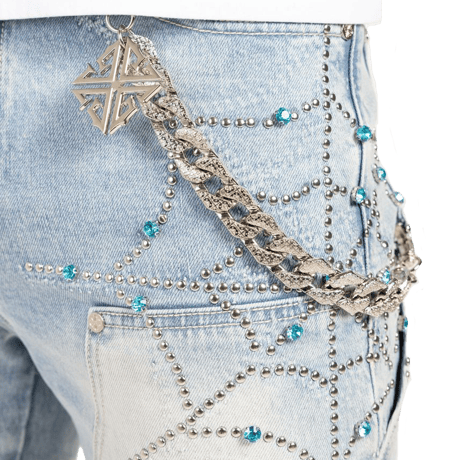 【ラスト1点】GUAPI / Aqua Blue Spider Denim