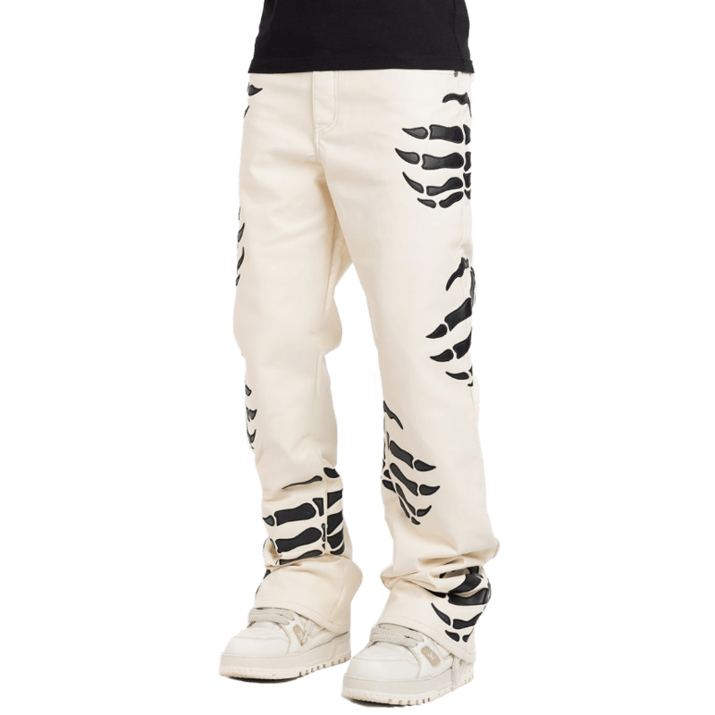 GUAPI フレアレザーパンツ　32 GUAPI / CREAM HELL DRAGGER LEATHER PANT | PLUG