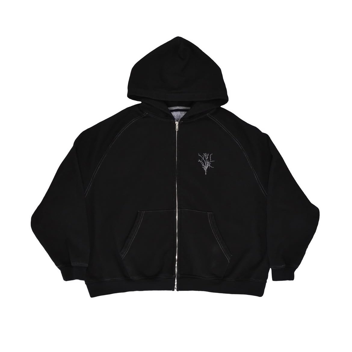 ETERNAL LOVE / BLACK OVERSIZED ZIP UP HOODIE |