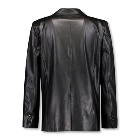 FULL OF SSUN / CIRCLE LEATHER BLAZER / BLACK