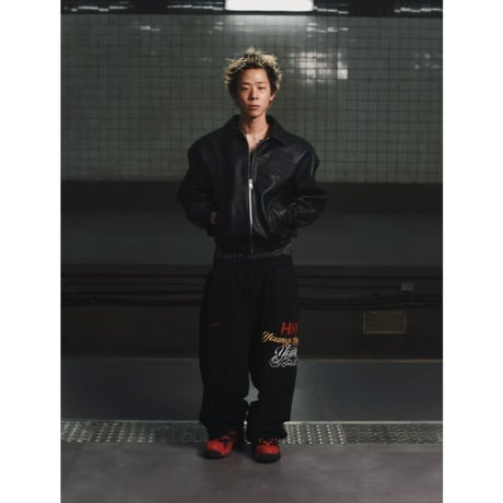 【ラスト1点】HOUSE NEVER DIES / YOUNGBOY GEMSTONE VARSITY JACKET / BLACK