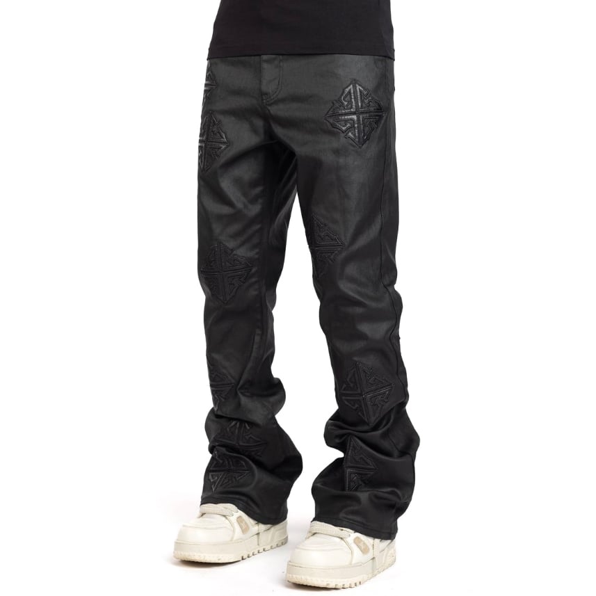 GUAPI OBSIDIAN BLACK BASICS FLARED DENIM