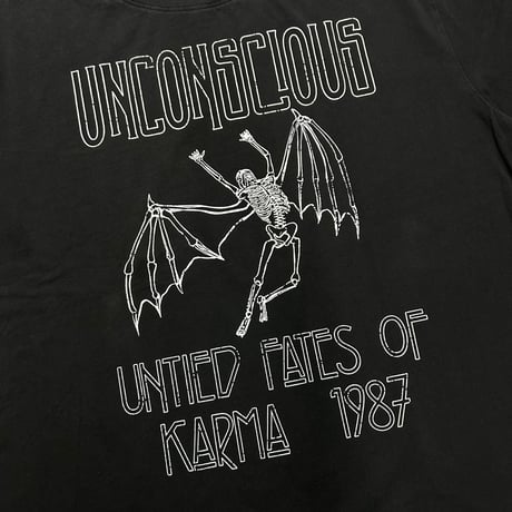 【ラスト1点】unconscious / Skeletal Karma ’87 T-shirt / Faded Night Black