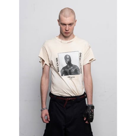 HYACYN / Eet T-Shirt Off-White Cotton Stains Distressed Was Ich Bin