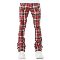 GUAPI / BLOOD RED EMBELLISHED FLANNEL PANT