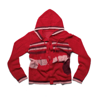 RACER WORLDWIDE / DISTRESSEED KNIT HOODIE / RED
