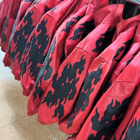 HOUSE NEVER DIES / CLOUD VARSITY JACKET / RED