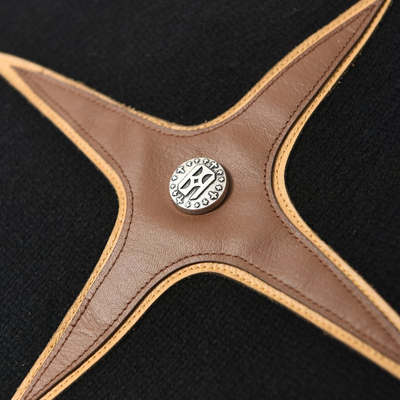 帽子 Studs Cross Leather Patch Baenie Studs Cross Leather Patch Beanie｜SUPPLIER｜