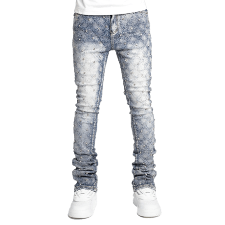 【ラスト1点】GUAPI / AQUA BLUE EMBELLISHED DENIM